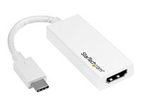 StarTech.com Adaptateur USB C vers HDMI - Convertisseur USB Type C vers HDMI - Compatible Thunderbolt 3 - 4K 60 Hz - Blanc (CDP2HD4K60W) - High Speed - adaptateur vidéo - 24 pin USB-C mâle pour HDMI femelle - 15 cm - blanc - support 4K CDP2HD4K60W
