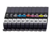 Canon PFI-MBK/PBK/CO/GY/R/C/M/Y/PC/PM 10 Ink Cartridge Multipack - Pack de 10 - 14.4 ml - gris, jaune, cyan, magenta, rouge, noir mat, photo noire, photo cyan, photo magenta, optimiseur de couleurs - original - réservoir d'encre - pour imagePROGRAF PRO-300 4192C008