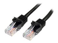 StarTech.com Câble réseau Cat5e UTP sans crochet - 50 cm Noir - Cordon Ethernet RJ45 anti-accroc - Câble patch - Cordon de raccordement - RJ-45 (M) pour RJ-45 (M) - 50 cm - UTP - CAT 5e - sans crochet, bloqué - noir 45PAT50CMBK