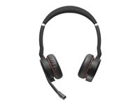 Jabra Evolve 75 SE UC Stereo - Micro-casque - sur-oreille - Bluetooth - sans fil - Suppresseur de bruit actif - USB - avec support de chargement - certifié Zoom - pour LINK 380a MS 7599-848-199