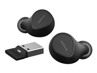 Jabra Evolve2 Buds MS - Écouteurs sans fil avec micro - intra-auriculaire - Bluetooth - Suppresseur de bruit actif - USB-A via adaptateur Bluetooth - isolation acoustique - noir - Certifié pour Microsoft Teams 20797-999-989