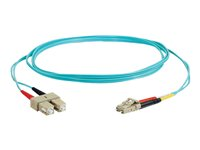 C2G LC-SC 10Gb 50/125 OM3 Duplex Multimode PVC Fiber Optic Cable (LSZH) - Câble réseau - SC multi-mode (M) pour LC multi-mode (M) - 15 m - fibre optique - duplex - 50 / 125 microns - OM3 - sans halogène - turquoise 85537