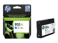 HP 951XL - À rendement élevé - cyan - originale - cartouche d'encre - pour Officejet Pro 251dw, 276dw, 8100, 8600, 8600 N911a, 8610, 8615, 8620, 8625, 8630 CN046AE#BGX