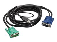 APC - Câble clavier / vidéo / souris (KVM) - USB, HD-15 (VGA) (M) pour HD-15 (VGA) (M) - 1.83 m - pour P/N: AP5201, AP5202, AP5808, AP5816, KVM1116R AP5821