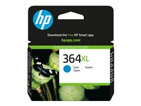 HP 364XL - 6 ml - à rendement élevé - cyan - original - cartouche d'encre - pour Deskjet 35XX; Photosmart 55XX, 55XX B111, 65XX, 7510 C311, 7520, Wireless B110 CB323EE#BA1