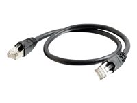 C2G Cat6a Booted Shielded (STP) Network Patch Cable - Cordon de raccordement - RJ-45 (M) pour RJ-45 (M) - 1 m - STP - CAT 6a - moulé, sans crochet, bloqué - noir 89915