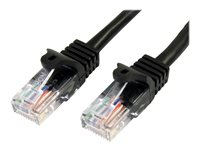 StarTech.com Câble réseau Cat5e UTP sans crochet de 2 m - Cordon Ethernet RJ45 anti-accroc - Câble patch - M/M - Noir - Cordon de raccordement - RJ-45 (M) pour RJ-45 (M) - 2 m - UTP - CAT 5e - moulé, sans crochet - noir 45PAT2MBK