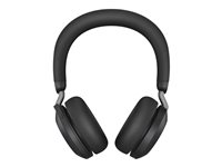 Jabra Evolve2 75 - Micro-casque - sur-oreille - Bluetooth - sans fil - Suppresseur de bruit actif - USB-C - isolation acoustique - noir - avec support de chargement - Certifié pour Microsoft Teams 27599-999-889