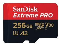 SanDisk Extreme Pro - Carte mémoire flash (adaptateur microSDXC vers SD inclus(e)) - 256 Go - A2 / Video Class V30 / UHS-I U3 / Class10 - microSDXC UHS-I SDSQXCD-256G-GN6MA