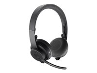 Logitech Zone Wireless - Micro-casque - sur-oreille - Bluetooth - sans fil - Suppresseur de bruit actif - isolation acoustique - graphite - Certifié pour Microsoft Teams 981-000859
