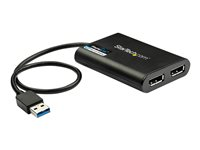 StarTech.com Adaptateur USB 3.0 vers double DisplayPort 4K 60 Hz - Carte graphique externe USB 3.0 vers 2 ports DP (USB32DP24K60) - Adaptateur DisplayPort - USB type A (M) pour DisplayPort (F) - USB 3.0 - 30 cm - support 4K60Hz (4096 x 2160) - noir USB32DP24K60