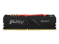 Kingston FURY Beast RGB - DDR4 - module - 8 Go - DIMM 288 broches - 3600 MHz / PC4-28800 - CL17 - 1.35 V - mémoire sans tampon - non ECC - noir KF436C17BBA/8