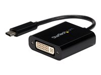 StarTech.com USB C to DVI Adapter - Black - 1920x1200 - USB Type C Video Converter for Your DVI D Display / Monitor / Projector (CDP2DVI) - Adaptateur vidéo / USB - 24 pin USB-C (M) pour DVI-I (F) - Thunderbolt 3 - support 1920 x 1200 (WUXGA) - noir - pour P/N: BNDTB10GI, BNDTB210GSFP, BNDTB410GSFP, BNDTB4M2E1, BNDTBUSB3142, TB4CDOCK CDP2DVI