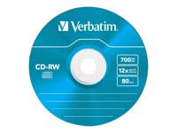 Verbatim DataLifePlus Hi-Speed - 5 x CD-RW - 700 Mo (80 min) 8x - 12x - boîtier CD étroit 43167