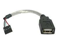 StarTech.com Cable USB 2.0 de 15 cm - USB A femelle vers adaptateur USB carte mere 4 broches F/F - Câble USB - USB (F) pour embase USB 2.0 à 4 broches (F) - 15 cm - pour P/N: 35FCREAD, 35FCREADBK, 35FCREADREM USBMBADAPT