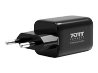 PORT Connect - Adaptateur secteur - technologie GaN - 45 Watt - 3.4 A - PD 3.0, QC 3.0 - 2 connecteurs de sortie (USB type A, 24 pin USB-C) - Europe 900105-EU