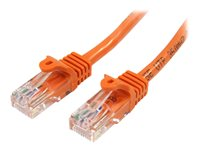 StarTech.com CAT5e Cable - 10 m Orange Ethernet Cable - Snagless - CAT5e Patch Cord - CAT5e UTP Cable - RJ45 Network Cable - Cordon de raccordement - RJ-45 (M) pour RJ-45 (M) - 10 m - UTP - CAT 5e - sans crochet, bloqué - orange 45PAT10MOR