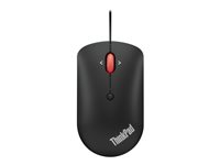 Lenovo ThinkPad Compact - Souris - droitiers et gauchers - optique - 4 boutons - filaire - USB, USB-C - noir corbeau - OEM 4Y51D20850