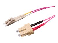 Uniformatic - Câble réseau - SC multi-mode (M) pour LC multi-mode (M) - 5 m - fibre optique - 50 / 125 microns - OM4 - sans halogène - rose fuchsia 21324