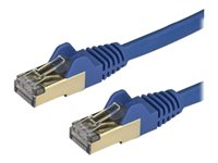 StarTech.com 1.5m CAT6A Ethernet Cable, 10 Gigabit Shielded Snagless RJ45 100W PoE Patch Cord, CAT 6A 10GbE STP Network Cable w/Strain Relief, Blue, Fluke Tested/UL Certified Wiring/TIA - Category 6A - 26AWG (6ASPAT150CMBL) - Cordon de raccordement - RJ-45 (M) pour RJ-45 (M) - 1.5 m - STP - CAT 6a - moulé, sans crochet - bleu 6ASPAT150CMBL