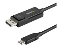 StarTech.com 6ft (2m) USB C to DisplayPort 1.2 Cable 4K 60Hz, Bidirectional DP to USB-C or USB-C to DP Reversible Video Adapter Cable, HBR2/HDR, USB Type C / Thunderbolt 3 Monitor Cable - 4K USB-C to DP Cable (CDP2DP2MBD) - Câble DisplayPort - 24 pin USB-C (M) pour DisplayPort (M) - USB 3.1 / Thunderbolt 3 / DisplayPort 1.2 - 2 m - support 4K, actif - noir CDP2DP2MBD