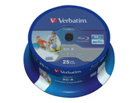 Verbatim DataLife - 25 x BD-R - 25 Go 6x - surface imprimable par jet d'encre - spindle 43811
