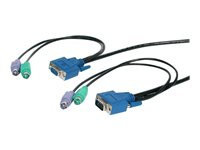 Neomounts Ultra Thin 3-in-1 KVM Switch Cable - Câble clavier / vidéo / souris (KVM) - PS/2, HD-15 (VGA) (M) pour PS/2, HD-15 (VGA) - 7.5 m - noir PS23N1THIN25