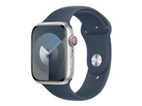 Apple - Bracelet pour montre intelligente - 45 mm - M/L (s'adapte aux poignets de 160 - 210 mm) - bleu tempête MT3R3ZM/A