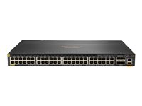 HPE Aruba 6300M - Commutateur - C3 - Géré - 48 x 10/100/1000 (PoE+) + 4 x 1 Gigabit / 10 Gigabit / 25 Gigabit / 50 Gigabit SFP56 (liaison montante/stockage) - de l'avant et du côté vers l'arrière - Montable sur rack - PoE+ (1440 W) JL661A