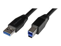 StarTech.com Câble USB 3.0 actif USB-A vers USB-B de 10 m - Cordon USB A vers B - USB 3.1 Gen 1 (5 Gb/s) - M/M - Noir - Câble USB - USB Type B (M) pour USB type A (M) - USB 3.0 - 10 m - moulé - noir USB3SAB10M