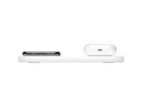 Belkin BOOST CHARGE Dual - Plot de charge sans fil + adaptateur secteur - 15 Watt - blanc - pour Apple iPhone 11, 11 Pro, 11 Pro Max, 8, 8 Plus, X, XR, XS, XS Max; Samsung Galaxy Note10, Note10+, S10, S10+, S10e WIZ008VFWH