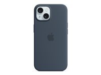 Apple - Coque de protection pour téléphone portable - compatibilité avec MagSafe - silicone - bleu tempête - pour iPhone 15 MT0N3ZM/A