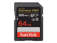 SanDisk Extreme Pro - Carte mémoire flash - 64 Go - Video Class V30 / UHS-I U3 / Class10 - SDXC UHS-I SDSDXXU-064G-GN4IN