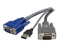 StarTech.com Cable KVM ultrafin 2 en 1 USB VGA - 1,8 m - Câble clavier / vidéo / souris (KVM) - USB, HD-15 (VGA) (M) pour HD-15 (VGA) (M) - 1.8 m - noir - pour P/N: SV1631DUSBU, SV1631DUSBUK, SV431DUSBU, SV831DUSBAU, SV831DUSBU, SV831DUSBUK SVUSBVGA6