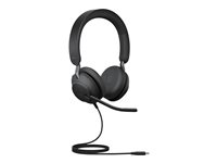 Jabra Evolve2 40 SE UC Stereo - Micro-casque - sur-oreille - filaire - USB-C - isolation acoustique - Optimisé pour la CU 24189-989-889