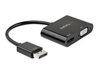 StarTech.com DisplayPort to HDMI VGA Adapter, DisplayPort 1.2 HBR2 to HDMI 2.0 (4K 60Hz) or VGA 1080p Converter Dongle, DP to HDMI or VGA Monitor Adapter, Digital Video Display Adapter - Multiport Video Dongle (DP2VGAHD20) - Adaptateur vidéo - DisplayPort mâle pour HD-15 (VGA), HDMI femelle - 23.2 cm - noir - support 4K DP2VGAHD20