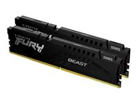 Kingston FURY Beast - DDR5 - kit - 32 Go: 2 x 16 Go - DIMM 288 broches - 6400 MHz / PC5-51200 - CL32 - 1.4 V - mémoire sans tampon - on-die ECC - noir KF564C32BBEK2-32