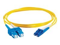 C2G LC-SC 9/125 OS1 Duplex Singlemode PVC Fiber Optic Cable (LSZH) - Cordon de raccordement - mode unique SC (M) pour mode unique LC (M) - 5 m - fibre optique - duplex - 9 / 125 micromètres - OS1 - sans halogène - jaune 85589