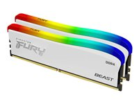 Kingston FURY Beast - Édition spéciale RVB - DDR4 - kit - 16 Go: 2 x 8 Go - DIMM 288 broches - 3600 MHz / PC4-28800 - CL17 - 1.35 V - mémoire sans tampon - non ECC - blanc KF436C17BWAK2/16