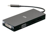 C2G USB C Multiport Adapter with HDMI, DisplayPort, DVI & VGA - 4K 60Hz - Station d'accueil - USB-C - VGA, DVI, HDMI, DP C2G54454