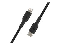Belkin BOOST CHARGE - Câble Lightning - 24 pin USB-C mâle pour Lightning mâle - 1 m - noir - Alimentation USB (18 W) CAA004BT1MBK
