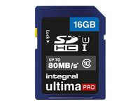 Integral UltimaPro - Carte mémoire flash - 16 Go - UHS Class 1 / Class10 - SDHC UHS-I INSDH16G10-80U1