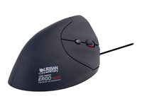 Urban Factory ERGO - Souris - ergonomique - pour droitiers - optique - 6 boutons - filaire - USB - noir EMR01UF-N