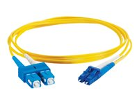 C2G LC-SC 9/125 OS1 Duplex Singlemode PVC Fiber Optic Cable (LSZH) - Cordon de raccordement - mode unique SC (M) pour mode unique LC (M) - 3 m - fibre optique - duplex - 9 / 125 micromètres - OS1 - sans halogène - jaune 85588