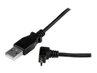 StarTech.com Câble Micro USB 1 m - A vers Micro B coudé 90° vers le haut - Câble USB Micro B Angle Coude vers le haut - Noir 1m - Câble USB - Micro-USB de type B (M) pour USB (M) - USB 2.0 - 1 m - connecteur à 90°, moulé - noir USBAUB1MU