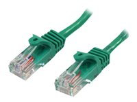 StarTech.com Câble réseau Cat5e UTP sans crochet - 50 cm Vert - Cordon Ethernet RJ45 anti-accroc - Câble patch - Cordon de raccordement - RJ-45 (M) pour RJ-45 (M) - 50 cm - UTP - CAT 5e - sans crochet, bloqué - vert 45PAT50CMGN