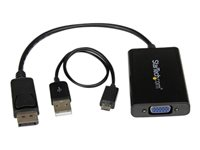 StarTech.com DisplayPort to VGA Adapter with Audio - 1920x1200 - DP to VGA Converter for Your VGA Monitor or Display (DP2VGAA) - Adaptateur DisplayPort / VGA - DisplayPort (M) pour HD-15 (VGA), jack mini, Micro-USB de type B (alimentation uniquement) (F) - DisplayPort 1.2 - 18.4 m - actif, support 1920 x 1200 (WUXGA) - noir - pour P/N: DK30CH2DEP, DK30CH2DEPUE, TB32DP14, TB32DP2T, TB3DK2DHV, TB3DK2DHVUE, TB3DKDPMAWUE DP2VGAA