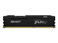 Kingston FURY Beast - DDR3 - kit - 16 Go: 2 x 8 Go - DIMM 240 broches - 1600 MHz / PC3-12800 - CL10 - 1.5 V - mémoire sans tampon - non ECC - noir KF316C10BBK2/16