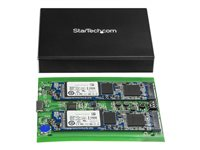 StarTech.com Boîtier USB 3.1 (10 Gb/s) dual slot pour SSD M.2 SATA avec RAID - Boîtier USB 3.1 2x SSD - USB-A et USB-C - Aluminium - Baie de stockage flash - 2 Baies - USB 3.1 (externe) - pour P/N: TBLT3MM1MA, TBLT3MM2M, TBLT3MM2MA SM22BU31C3R