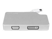 StarTech.com Adaptateur de voyage audio/vidéo 3 en 1 - Convertisseur Mini DisplayPort vers VGA, DVI ou HDMI - 4K - Aluminium - Convertisseur vidéo - DisplayPort - DVI, HDMI, VGA MDPVGDVHD4K